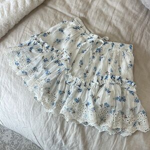 LoveShackFancy blue & white skirt